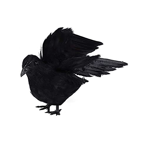 Asukohu Künstlicher Vogel, realistisch, schwarze Krähe, Halloween-Dekoration von Asukohu