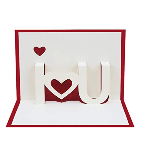 Asukohu Papier 3D für Karten I Love You Grußkarten mit Umschlag Postkarten Tag Hochzeitstag von Asukohu