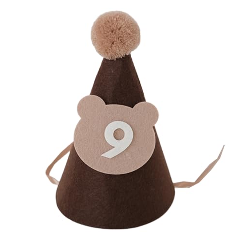 Asukohu Weicher Vlies-Geburtstagshut für Kinder, Cartoon-Bär, Festival, Party, Kopfbedeckung mit Altersnummer für Fotoshootings, Requisiten Asukohu Weicher Vlies-Geburtstagshut für Kinder, Cartoon-Bär, Festival, Party, Kopfbedeckung mit Altersnummer für Fotoshootings, Requisiten von Asukohu