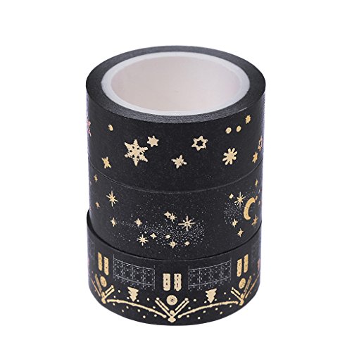 Black Moon Papier-Klebeband, dekoratives Klebeband, 1,5 cm x 5 m von Asukohu