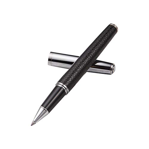 Business Stift 0 5 Mm Schwarze Tinte Leder Metall Kugelschreiber Studenten Briefpapier Geschenk von Asukohu