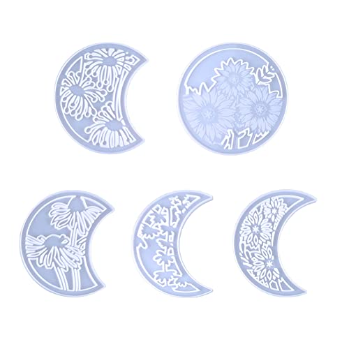 Glänzende Silikon-Mondphasen-Kombinationsformen, Wandmontage, Mondform, DIY, Ornamente, Anhänger, Epoxidharz, Bastelformen, Mond, dekorative Form von Asukohu
