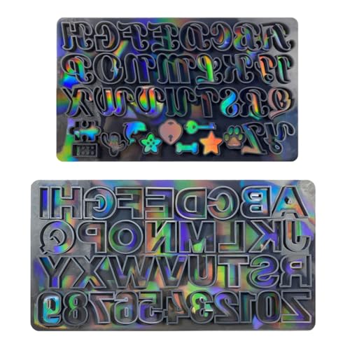 Holografische Harzguss-Alphabet-Form, Zeichen Buchstaben, Silikonform für Epoxidharz, Schlüsselanhänger, Ohrringe, Schmuck, 2 Stück von Asukohu