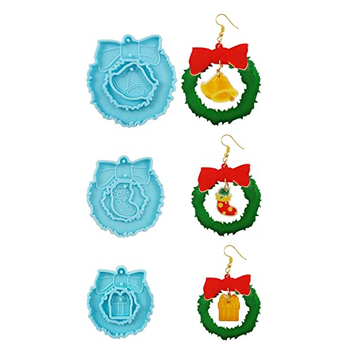 Mehrzweck-Ohrring-Harz-Formen, Weihnachts-Ohrtropfen, Silikonformen für Epoxidharz, Ornament, Freund, Liebhaber, Geschenke von Asukohu