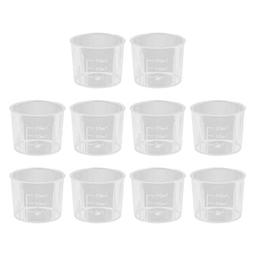 Praktisches transparentes Messbecher-Werkzeug-Set, 15 ml, Becher für Epoxidharz, Mischformen, Schmuckherstellung, Wachsen, leicht zu reinigen, Messbecher und Löffel, Set aus Kunststoff von Asukohu