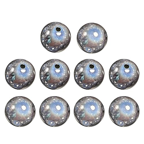 Set mit 10 runden undurchsichtigen Perlen, reflektierende Charm-Perlen, Bastelperlen, Acrylperlen, perfekt für DIY-Schmuckherstellung und zum Basteln von handgefertigten Perlen von Asukohu