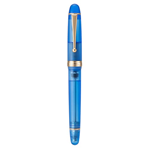 Asvine Füllfederhalter V126 Extra feine Spitze, Acryl matt transparent blau, großes Fassungsvermögen Füller mit Geschenketui von Asvine