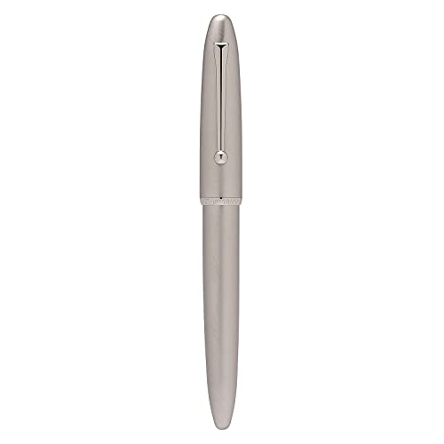 Asvine Hongdian 620 Silber Metall Füllfederhalter Gebogene Feder 0.6mm Klassischer Stift Büro Stift Schreiben mit Metallbox von Asvine