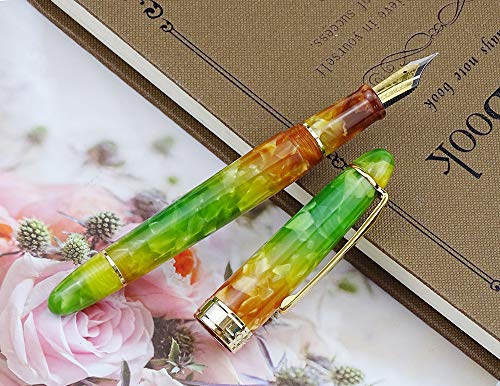 Asvine LORELEI 667 Grün Acryl Füllfederhalter, Iridium Extra Feine Feder Tintenkonverter Pen von Asvine