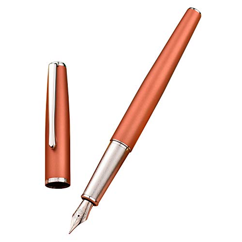 Hongdian 920 Orange Metall-Füllfederhalter, Iridium extra feine Feder, klassischer Stift, inklusive nachfüllbarem Konverter und Stiftetui von Asvine