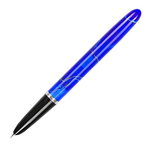 Jinhao 51A Füllfederhalter aus Acryl, extra feine Feder, 0,38 mm, Stahl-Kapuze für Business Signature und Collection (blau) von Asvine