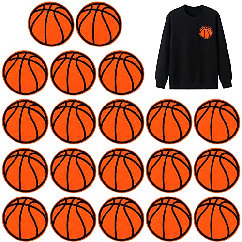 20 Stück Basketball-Stickerei-Aufnäher zum Aufbügeln und Aufnähen für Kleidung, Jeans, Jacke, Hut, Kleid, DIY-Zubehör von Aswewamt