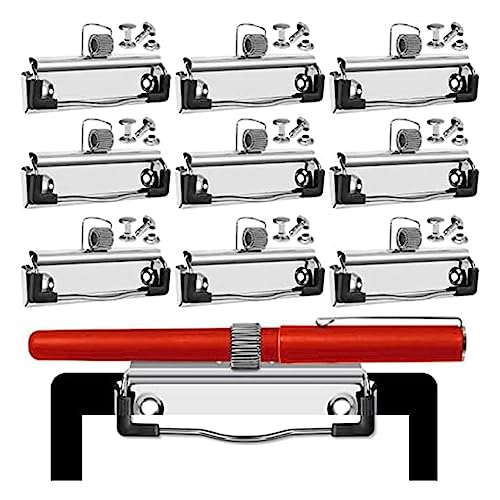 Asyduey 14Er-Pack Montierbare Klemmbrett-Klammern mit Stifthalter, Klemmbrett-Klemmen-Hardware, Klemmbrett-Hardware für BüRo, Schule von Asyduey