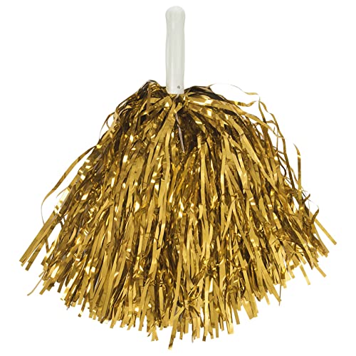 Asyduey 24 StüCk Cheerleading Pom Poms Metallfolie Cheer Pom Poms mit Kunststoffgriff für Erwachsene Kinder Cheerleader Gelb von Asyduey