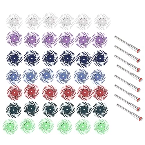 Asyduey 50 StüCke 1 Radial Borsten Disc Kit Schleif BüRste 3Mm Schaft Detail Polier Scheibe für Rotierendes Werkzeug ZubehöR von Asyduey