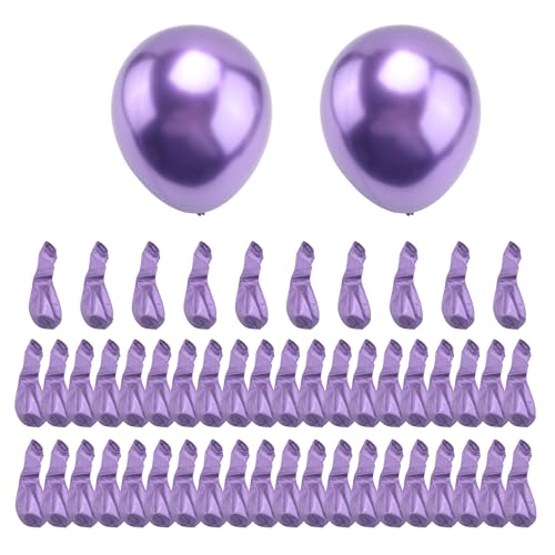 Asyduey 50 Stück 10 Metallisch Latex Luftballons Dickes Chrom Hoch Glanz Metall Perl Ballon Globos für - Lila von Asyduey