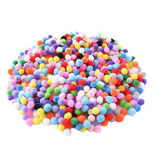 Asyduey 500 StüCk 10Mm Weiche Runde Flauschige Pompons Ball Gemischte Farbe DIY Dekoration Basteln und Hobby ZubehöR von Asyduey