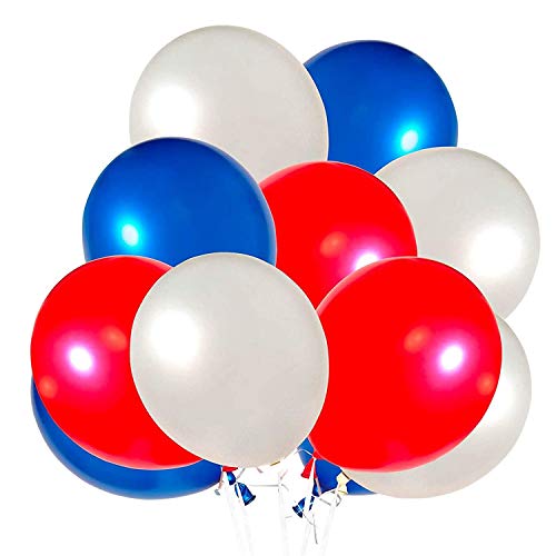 Asyduey 60 Paket Rote WeißE Und Blaue Luftballons 12 Latex Partyballons Perfekte Geburtstags Dekoration FüR Alle Gelegenheiten von Asyduey