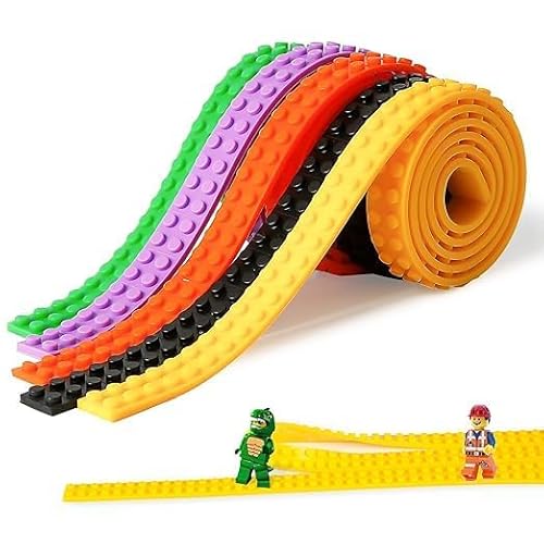 AsyinXson 5 Rollen Klebeband für die Montage von Spielzeug, Classic Bauplatte, Spielzeug Kreatives Konstruktion Bauen Blöcke Geschenk, Silikon Kompatibel Fliesen für Kinder und Kleinkinder von AsyinXson