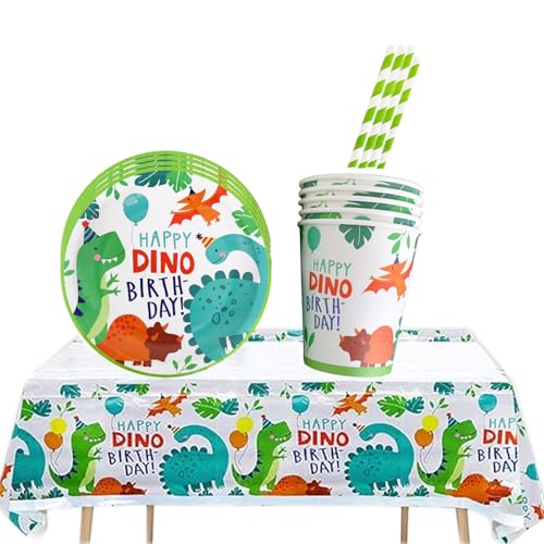 31 Stück Dinosaurier Geburtstag Dekoration Geschirr Set, Dinosaurier Party Kindergeburtstag Dinosaurier Party Geschirr Set, Dinosaurier Themenparty für 10 Gäste Kinder Dinosaurier Geburtstag Party von Aszaui