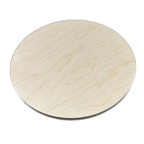 AtHaus Sperrholzplatte Zuschnitt Rund - Ø 125 mm, 10 mm stark, 1 Stück, Kreiszuschnitt Perfektes Sperrholz für Laserschnitt holzplatte, Durchbrochenes Holz-Zuschnitt von AtHaus