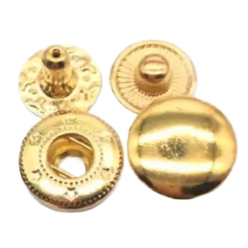 Metall-Druckknöpfe zum Nähen von Knöpfen, 10mm, 12mm, 15mm, Druckknöpfe, zum Nähen von Leder, Handwerk, Kleidung, Taschen, Kleidungsstücken, Golden, 12mm 100set von Ateldooly