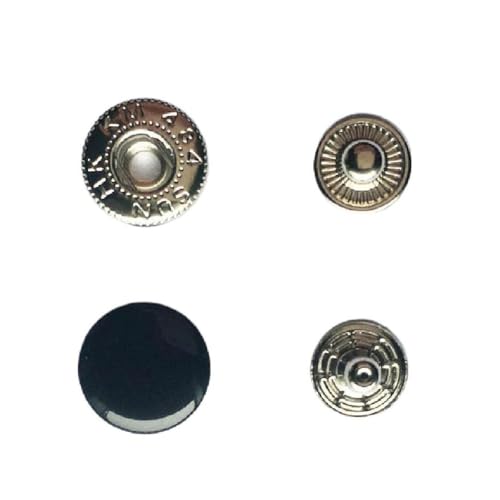 Metall-Druckknöpfe zum Nähen von Knöpfen, 10mm, 12mm, 15mm, Druckknöpfe, zum Nähen von Leder, Handwerk, Kleidung, Taschen, Kleidungsstücken, Schwarz, 10mm 100set von Ateldooly