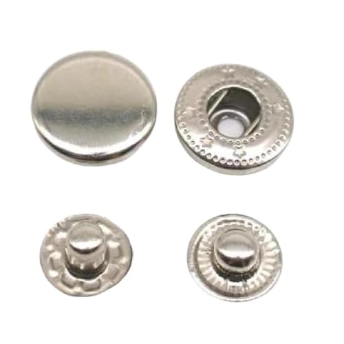 Metall Messing Druckknöpfe Nähen Leder Handwerk Kleidung Taschen handgemachte Druckknöpfe DIY Nähen Knopf 30 Sets, Silber Kupfer, 15mm von Ateldooly