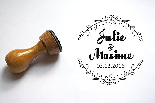 Stempel Hochzeit, personalisiert mit Ihrem Text, Landhausstil von Atelier Mumu