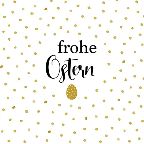 20 Servietten Frohe Ostern mit goldenen Punkten | Text | Spruch | Frühling | Tischdeko | Decoupage | Serviettentechnik 33x33cm von Atelier