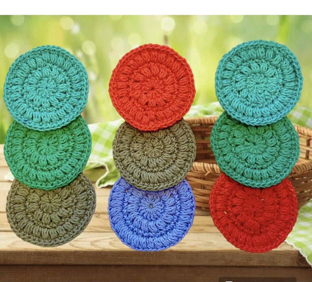 Gesichtspeeling - 100% Baumwolle, Gesichtspads/-Tücher Aus Bio-Baumwolle, Umweltfreundliche, Gehäkelte Scrubbies, Wiederverwendbare von AtelierRSembroidery