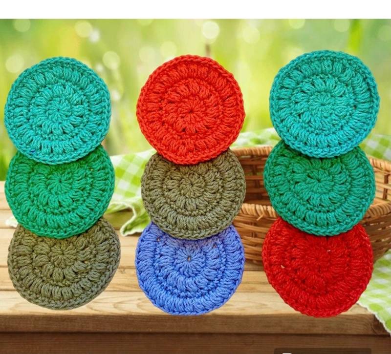 Gesichtspeeling - 100% Baumwolle, Gesichtspads/-Tücher Aus Bio-Baumwolle, Umweltfreundliche, Gehäkelte Scrubbies, Wiederverwendbare von AtelierRSembroidery