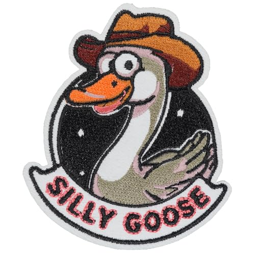 Atensils Silly Goose Aufnäher zum Aufbügeln oder Aufnähen, perfekt für Rucksäcke, Jeans, Jacken, Hüte und Kleidung, niedlich, lustig, cool, bestickte Applikationen von Atensils