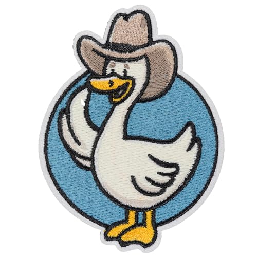 Atensils Silly Goose Wear Cowboyhut zum Aufbügeln oder Aufnähen, perfekt für Rucksäcke, Jeans, Jacken, Hüte und Kleidung, niedlich, lustig, cool, bestickte Applikationen von Atensils