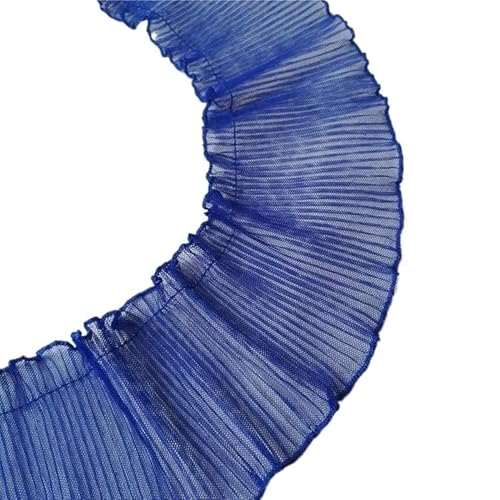 Spitzenbesatz, 10 cm, Tüll-Voile-Spitze, elastischer Plissee-Chiffon-Spitzenkragen, Rüschen, Nähbesatz, Band for Selbermachen, Basteln, Kleidung, Hochzeitskleid(Blue) von AthuAh