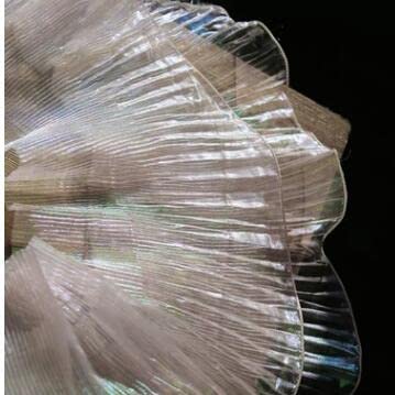 Spitzenbesatz, 3,7 m, große Wellen-Spitzenbesatz, 3D-Plissee-Rüschen-Organza, transparent, for Selbernähen, Hochzeitskleid, Stoffzubehör(Rice) von AthuAh