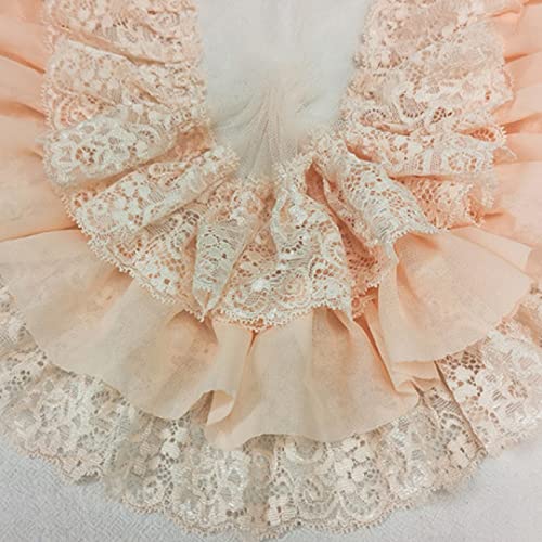 Spitzenbesatz, 3-lagig, plissierter Chiffon-Spitzenbesatz mit Rüschen, Stickband, DIY-Vorhänge, Kleidungsstücke, Nähen, Patchwork, dekorative Accessoires(Orange) von AthuAh