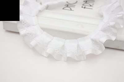 Spitzenbesatz, 37 m, 22 mm, plissiertes, gerafftes Netz, Rüschen, Chiffon-Spitzenbesatz, Bandbesatz, Stoff for Nähzubehör(White) von AthuAh