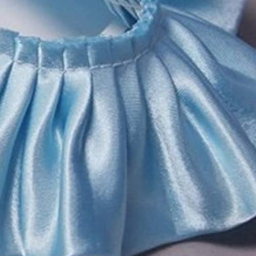 Spitzenbesatz, Weißer glänzender Satin-Plissee-Bandstoff, Rüschen-Spitzenrandbesatz, Saum for Heimwerker, Basteln, Hochzeitskleid, Blumenstrauß-Dekoration (4,5 m)(Blue) von AthuAh