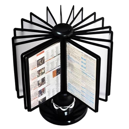 Wand-Dokumenten-Organisator, Desktop-Referenzsystem, 20 doppelseitige Tafeln, 40 Blatt Kapazität, Katalog-Display-Rack, for Büro/Zuhause Anzeige und Lagerung A4 Dokumente, platzsparend(Black) von AthuAh