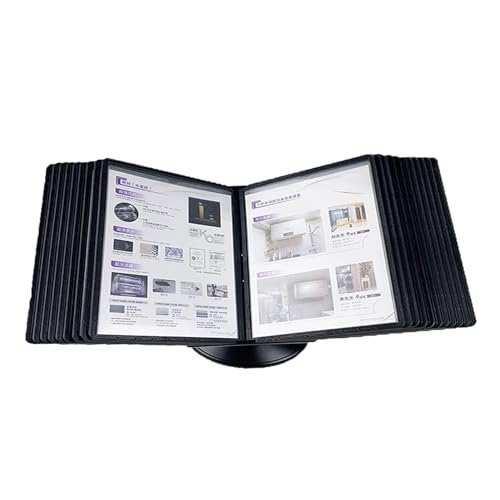 Wand-Dokumenten-Organisator, Referenz-Organizer zur Wandmontage, 20 Anzeigetaschen, verstellbarer Flip-File-Halter for den Schreibtisch, Katalog-Anzeigenständer, zur Anzeige und Aufbewahrung von A4-Do von AthuAh