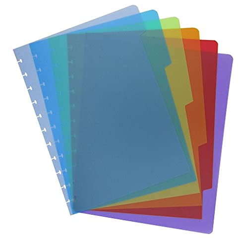 Atoma tabbladen, voor a4 schriften, uit PP, set van 6 stuks, geassorteerde kleuren von Atoma