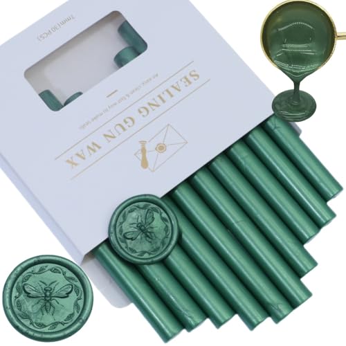 Olivgrün Wax Seal Sticks, Atobpp 10pcs Wachs Seal Sticks Klebepistole Dichtung Wachs Sticks für Wachs Seal Stempel, Buchstaben Wachs Seal Sticks für 0.43'' Klebepistole Wachs Seal Sticks (Olivgrün) von Atopbb