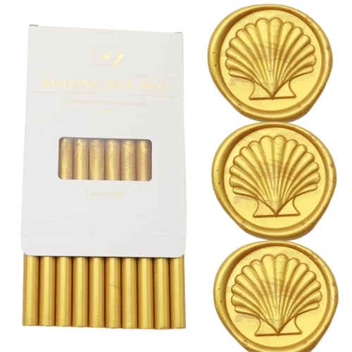 Gold Wax Seal Sticks, Atobpp 10pcs Wachs Seal Sticks Klebepistole Dichtung Wachs Sticks für Wachs Seal Stempel, Buchstaben Wachs Seal Sticks für 0.43'' Klebepistole Wachs Seal Sticks (Golden) von Atopbb