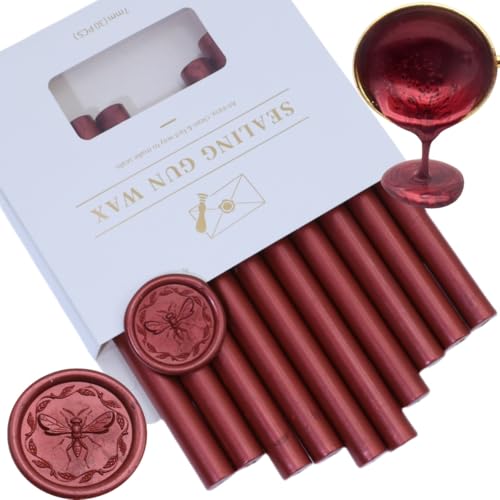 Wax Seal Sticks, Atobpp 10pcs Wachs Seal Sticks Klebepistole Dichtung Wachs Sticks für Wachs Seal Stempel, Buchstaben Wachs Seal Sticks für 0.43'' Klebepistole Wachs Seal Sticks (New burgunder) von Atopbb