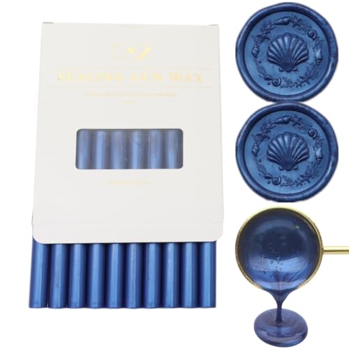 Wax Seal Sticks, Atobpp 10pcs Wachs Seal Sticks Klebepistole Dichtung Wachs Sticks für Wachs Seal Stempel, Buchstaben Wachs Seal Sticks für 0.43'' Klebepistole Wachs Seal Sticks (Ocean Blue) von Atopbb