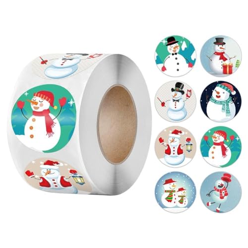 Atthatmmt Geschenk-Verpackungsetiketten, Weihnachten, selbstklebend, Geschenkanhänger, niedlicher Aufkleber, Chris Sealing Cookies, Schneemann, Süßigkeiten von Atthatmmt