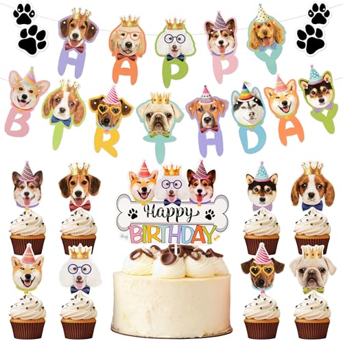 Attimal Puppy Geburtstag Dekorationen für Hund Themed Birthday Party Kindergeburtstag Party kann Ihre Partei Atmosphäre 24 Pcs zu Verbessern von Attimal