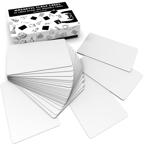 Attractivia Trocken abwischbare magnetische Etiketten, 18,5 x 14,2 cm, trocken abwischbare Magnete, 20 Stück, weiße löschbare beschreibbare Karten, für Büro, Bildung, Zuhause, Whiteboard von Attractivia