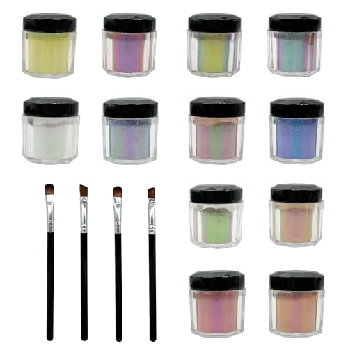 Attuslla 10 Farbe Chameleon Powder, 5g Chameleon Chrome Powder Epoxidharz Farbe für Epoxidharz Farben, Nägel, Make-up, Kerzenherstellung, Badebomben,Schleim von Attuslla